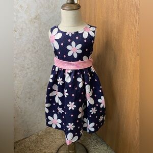 American Princess dress. Navy blue with white and pink flowers. 3T